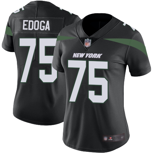 New York Jets Limited Black Women Chuma Edoga Alternate Jersey NFL Football #75 New York Jets
